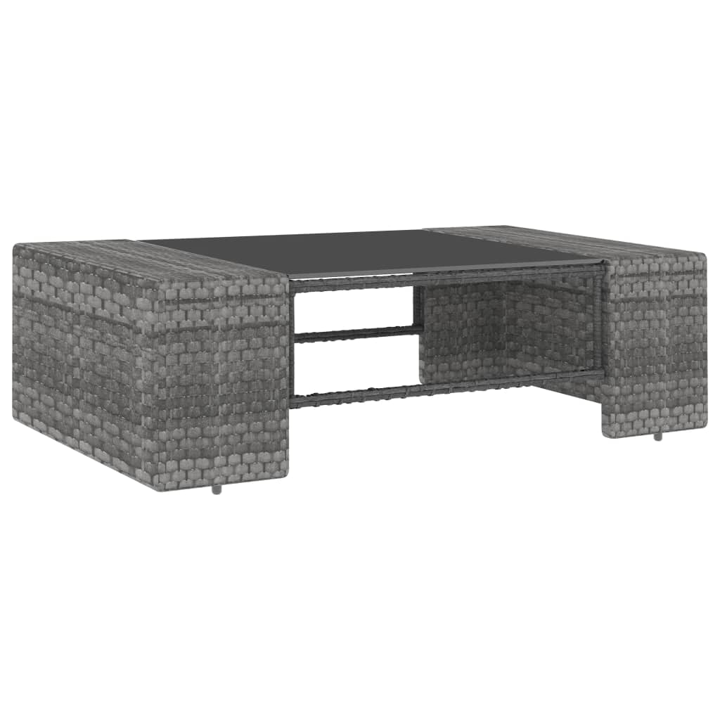 Juego de muebles de jardín 10 piezas ratán sintético gris