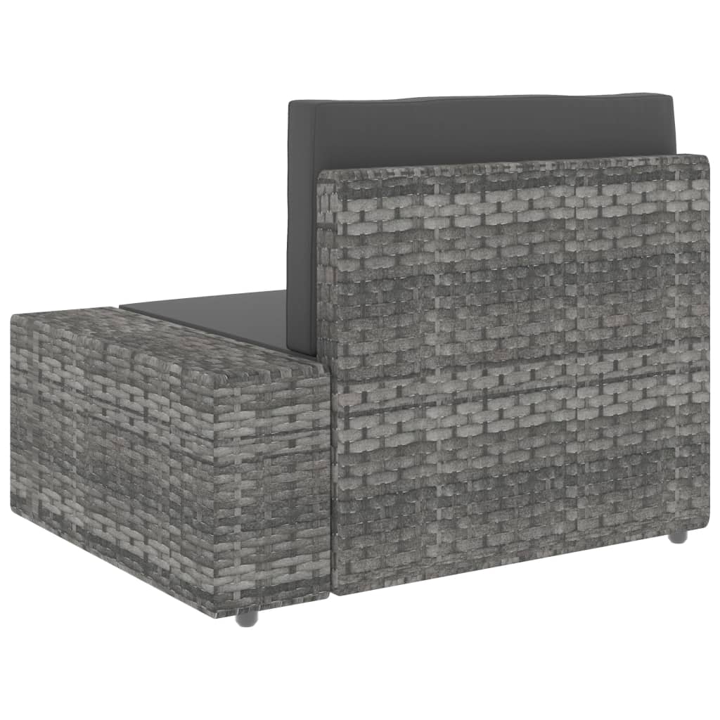 Juego de muebles de jardín 10 piezas ratán sintético gris