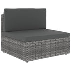 Juego de muebles de jardín 10 piezas ratán sintético gris