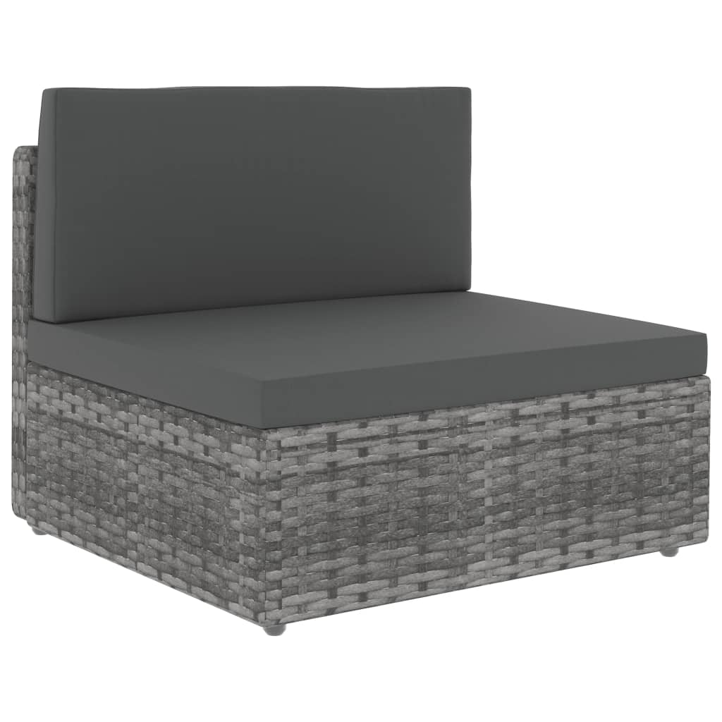 Juego de muebles de jardín 10 piezas ratán sintético gris