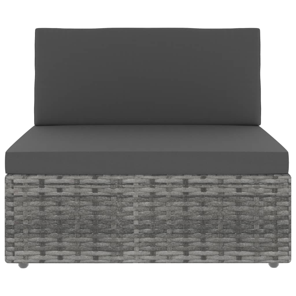 Juego de muebles de jardín 10 piezas ratán sintético gris