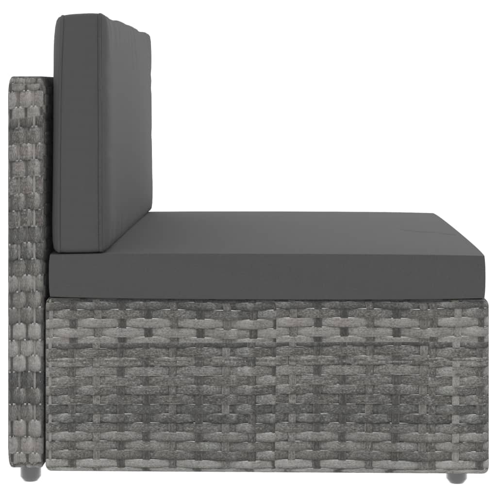 Juego de muebles de jardín 10 piezas ratán sintético gris