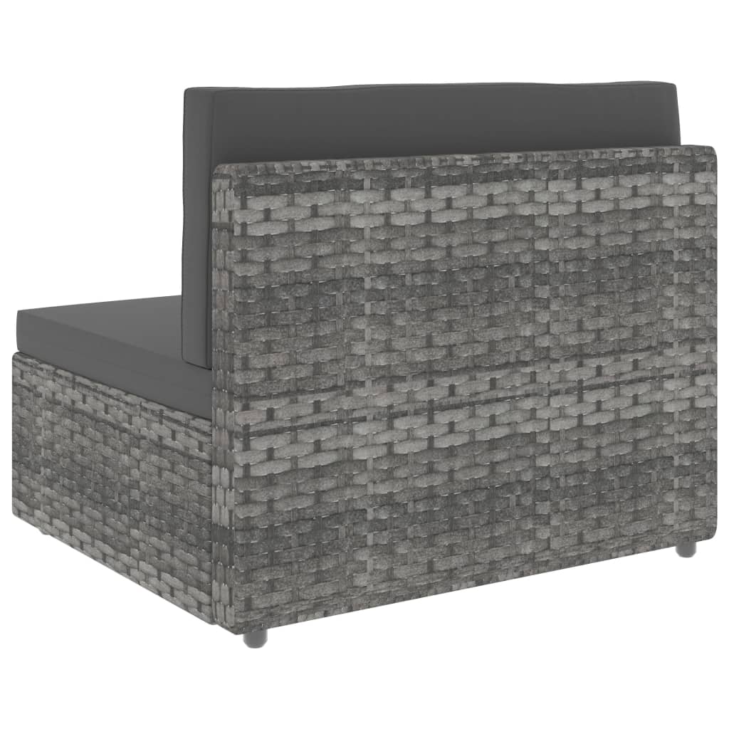 Juego de muebles de jardín 10 piezas ratán sintético gris