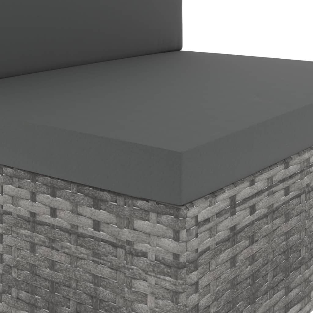Juego de muebles de jardín 10 piezas ratán sintético gris