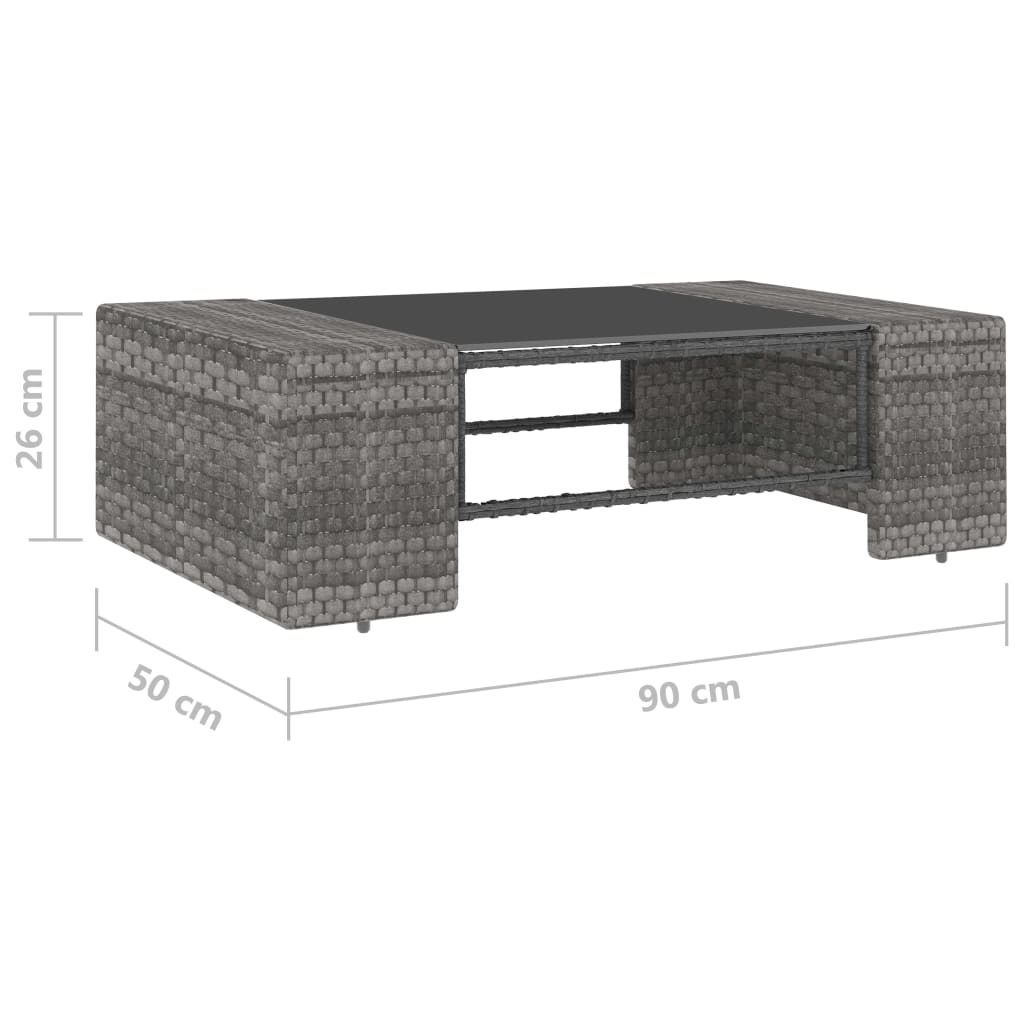 Juego de muebles de jardín 10 piezas ratán sintético gris