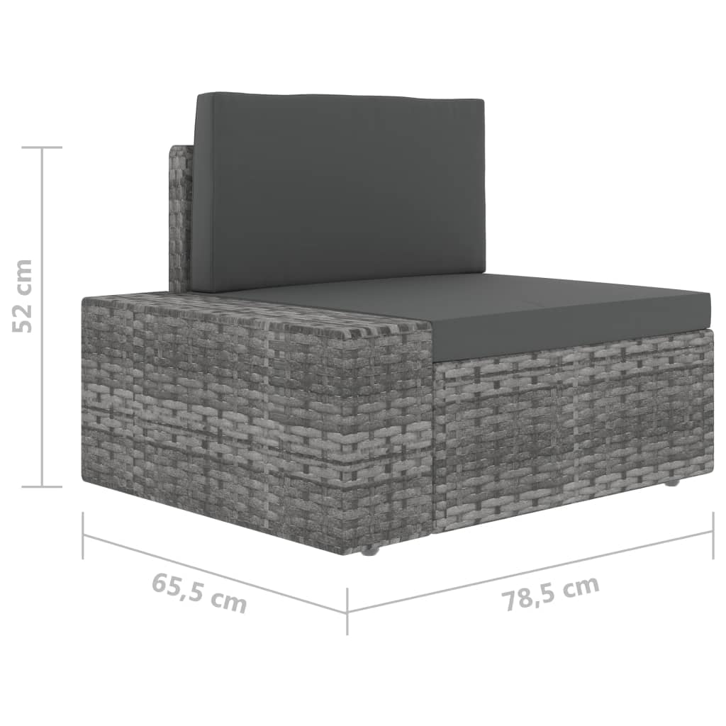 Juego de muebles de jardín 10 piezas ratán sintético gris