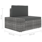 Juego de muebles de jardín 10 piezas ratán sintético gris