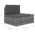 Juego de muebles de jardín 10 piezas ratán sintético gris