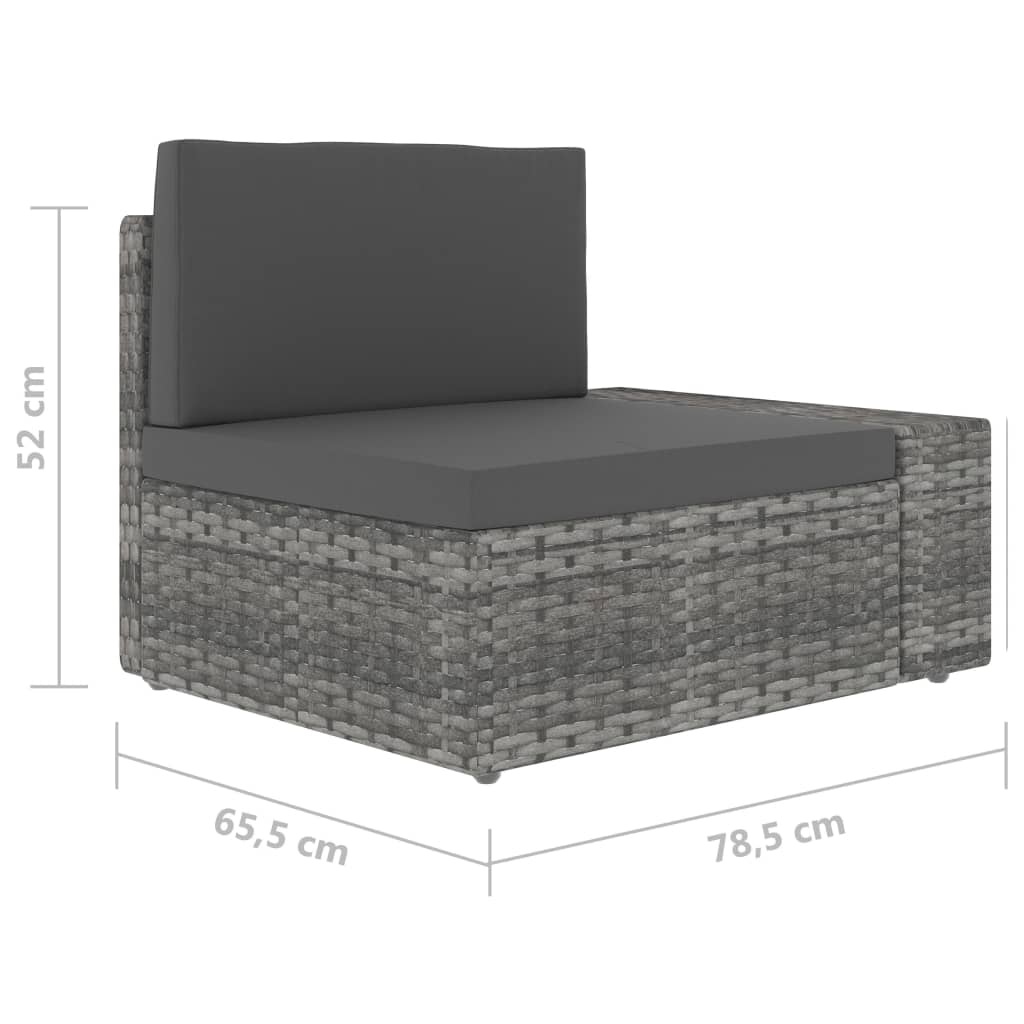 Juego de muebles de jardín 10 piezas ratán sintético gris