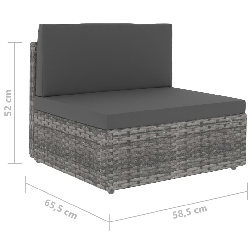 Juego de muebles de jardín 10 piezas ratán sintético gris