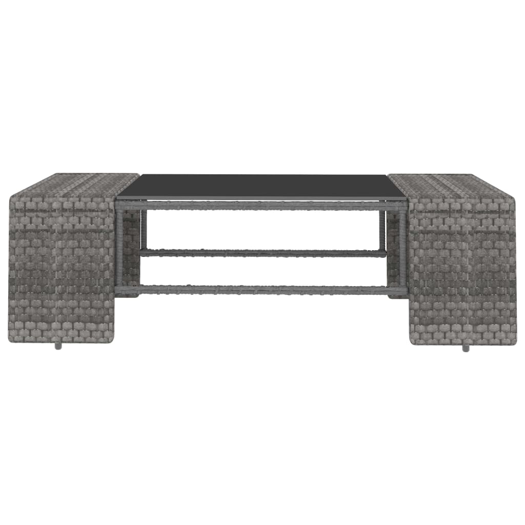 Juego de muebles de jardín 10 piezas ratán sintético gris