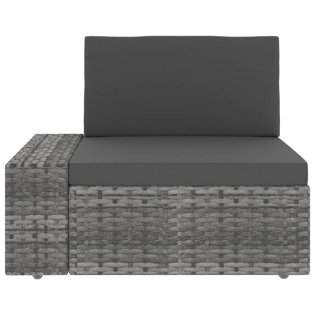 Juego de muebles de jardín 10 piezas ratán sintético gris