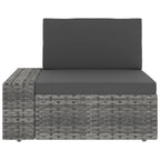 Juego de muebles de jardín 10 piezas ratán sintético gris
