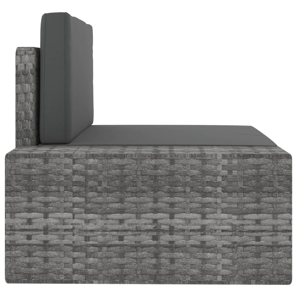 Juego de muebles de jardín 10 piezas ratán sintético gris