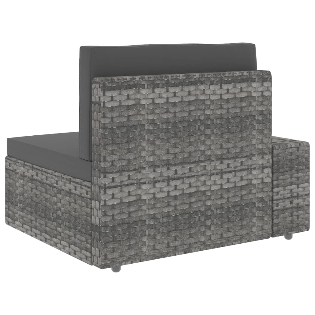 Juego de muebles de jardín 10 piezas ratán sintético gris