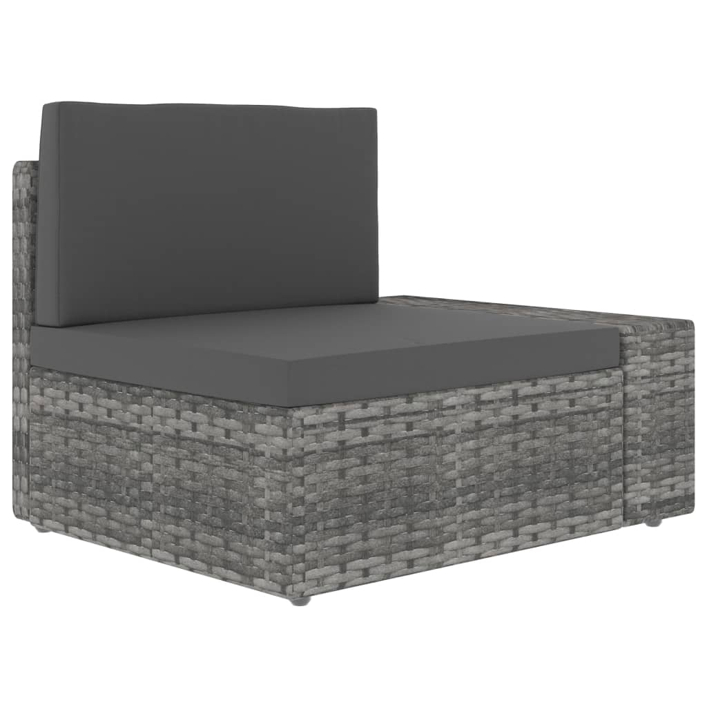 Juego de muebles de jardín 10 piezas ratán sintético gris
