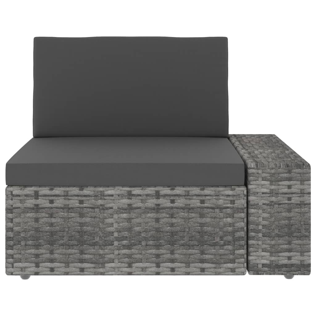 Juego de muebles de jardín 10 piezas ratán sintético gris