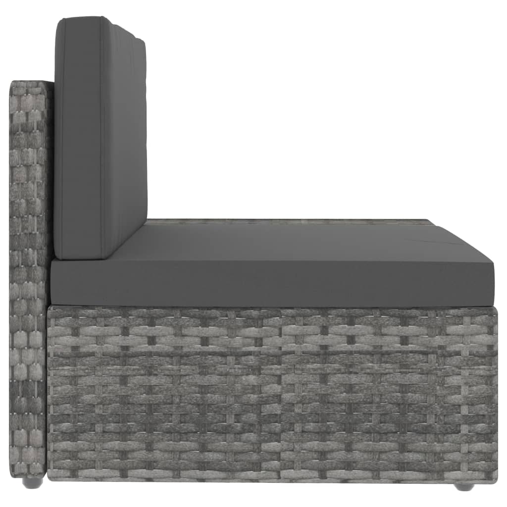 Juego de muebles de jardín 10 piezas ratán sintético gris