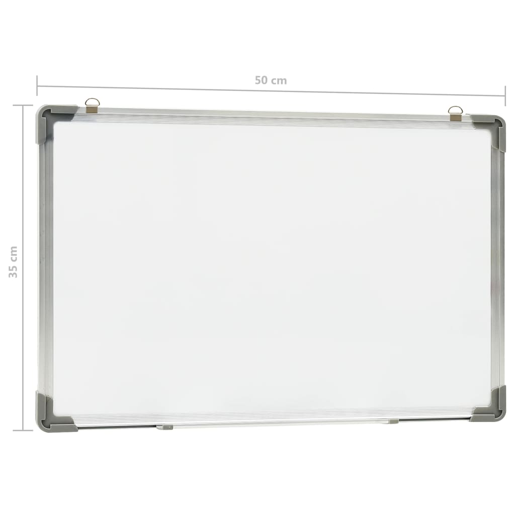 Pizarra magnética de borrado en seco acero blanco 50x35 cm