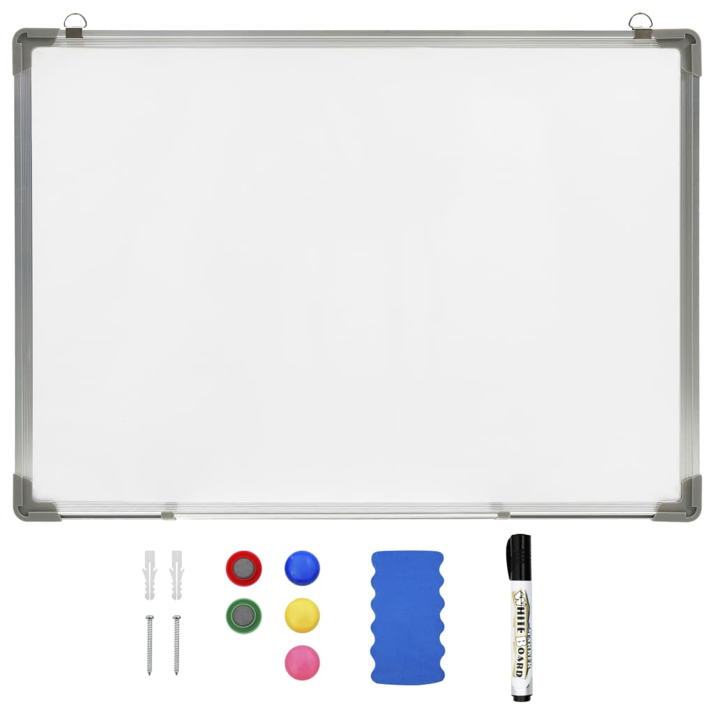 Pizarra magnética de borrado en seco acero blanco 50x35 cm