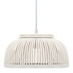 Lámpara colgante bambú 40 W 34x14,5 cm semicírculo E27