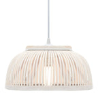 Lámpara colgante bambú 40 W 34x14,5 cm semicírculo E27