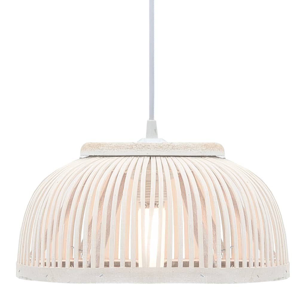 Lámpara colgante bambú 40 W 34x14,5 cm semicírculo E27