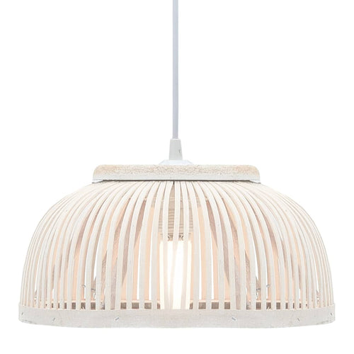 Lámpara colgante bambú 40 W 34x14,5 cm semicírculo E27