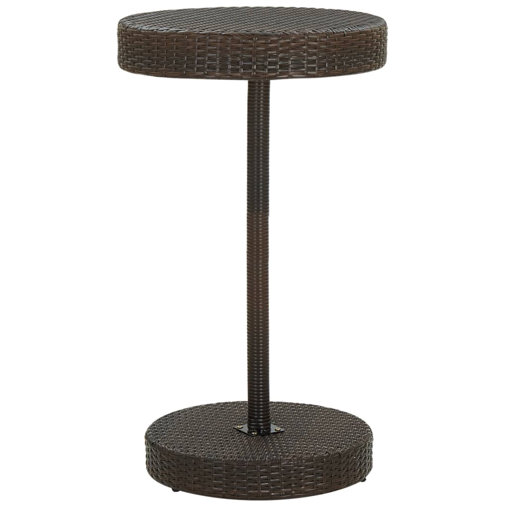 Mesa de jardín de ratán sintético gris 60,5x106 cm