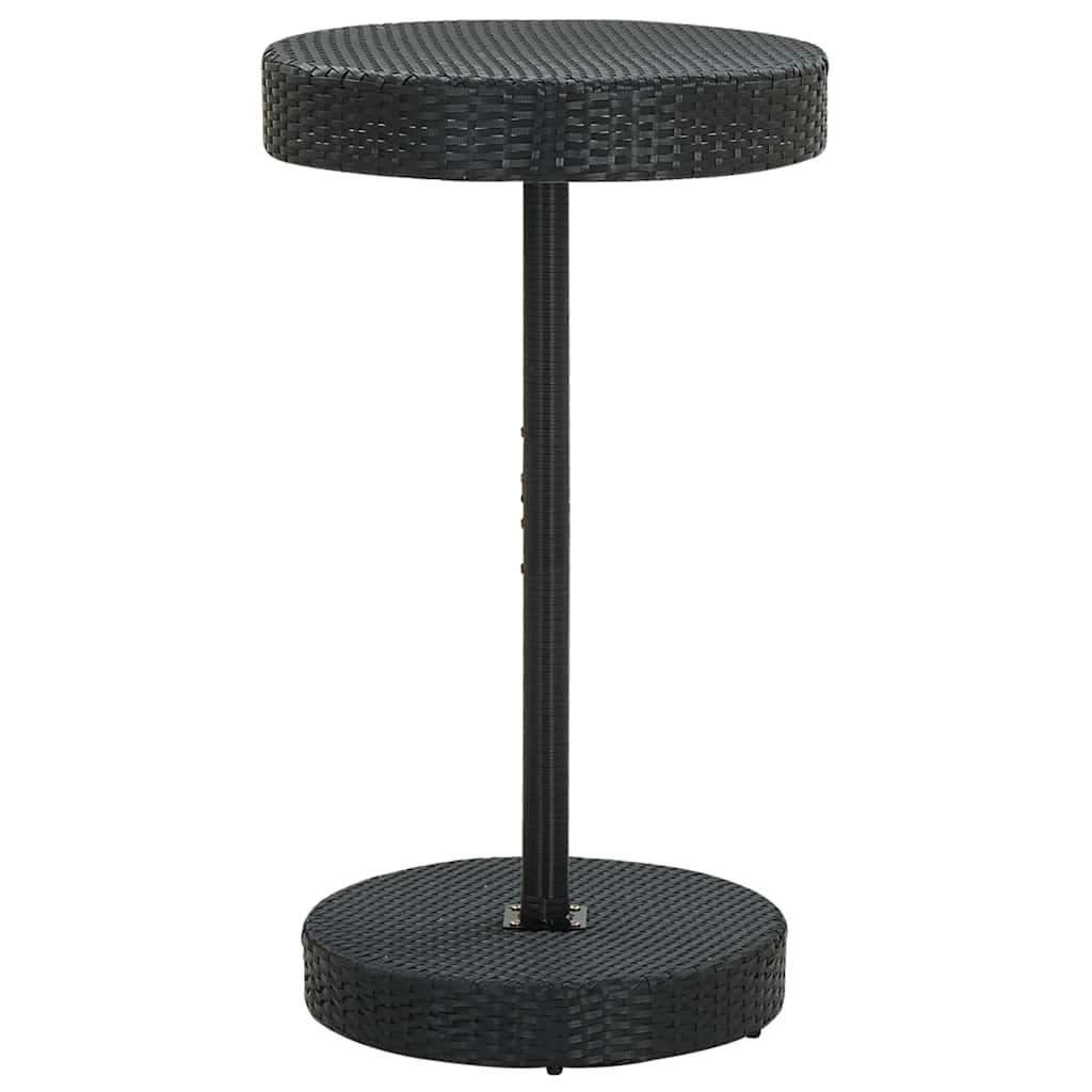 Mesa de jardín de ratán sintético gris 60,5x106 cm