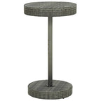 Mesa de jardín de ratán sintético gris 60,5x106 cm