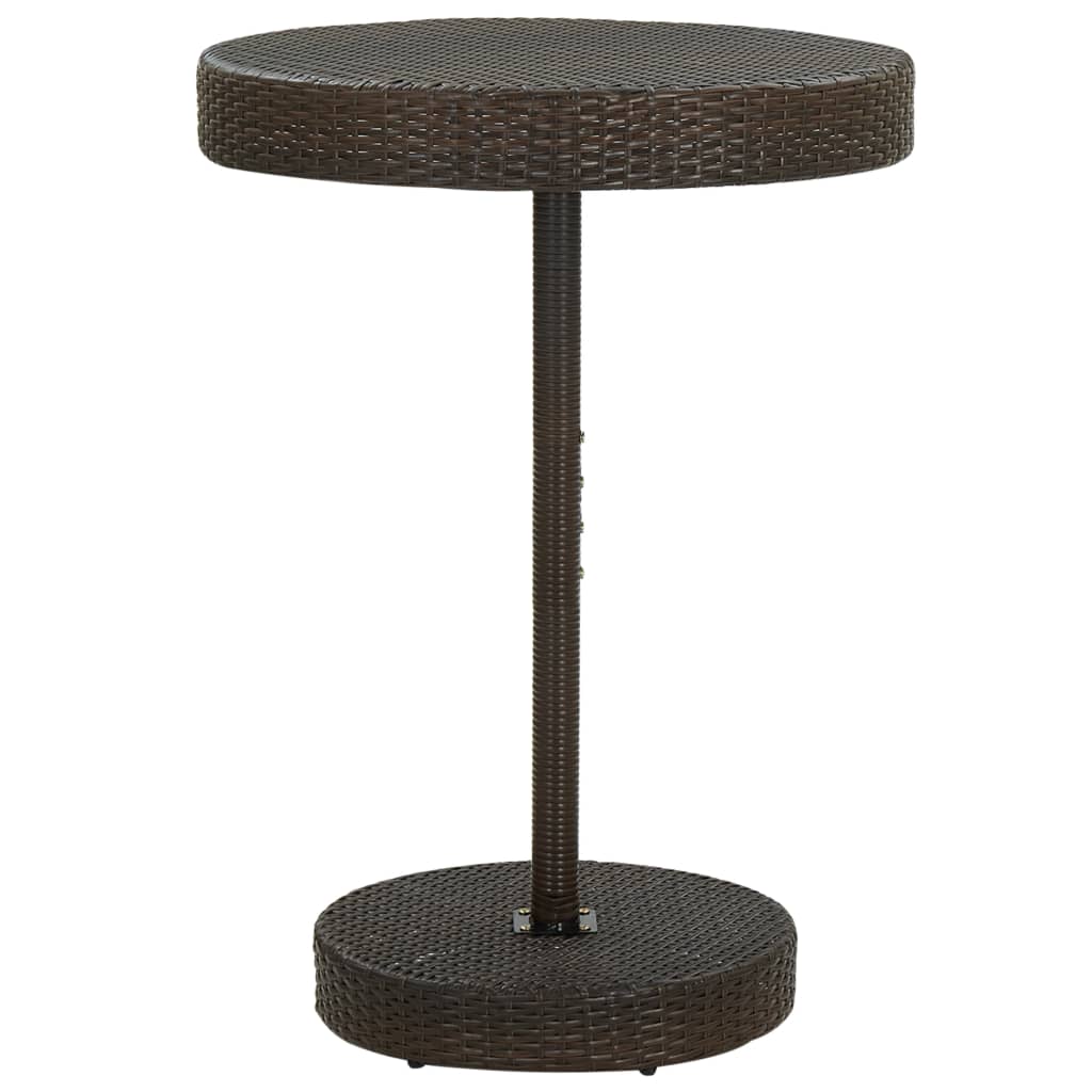 Mesa de jardín de ratán sintético gris 60,5x106 cm
