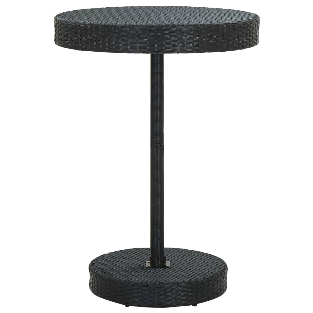 Mesa de jardín de ratán sintético gris 60,5x106 cm