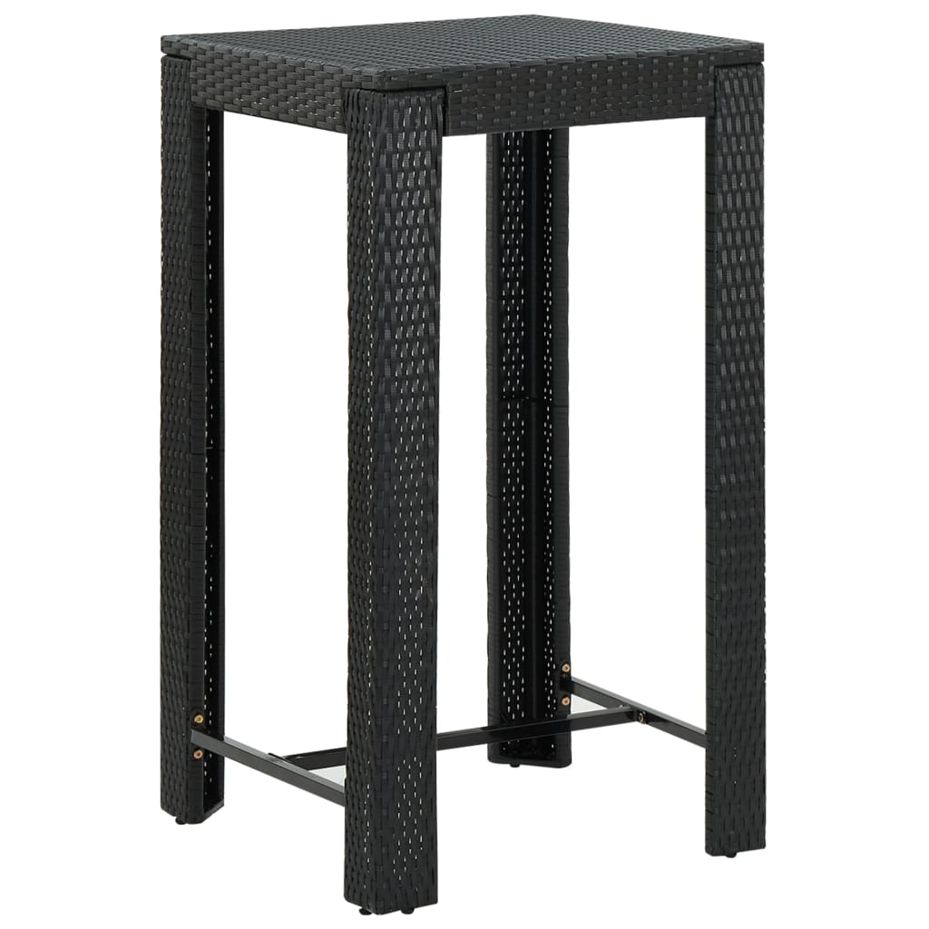Mesa alta de jardín ratán sintético marrón 100x60,5x110,5 cm
