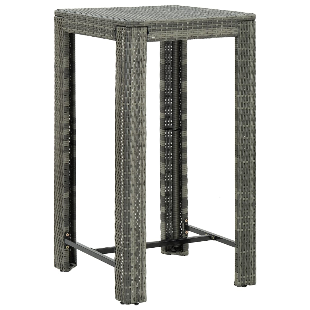 Mesa alta de jardín ratán sintético marrón 100x60,5x110,5 cm