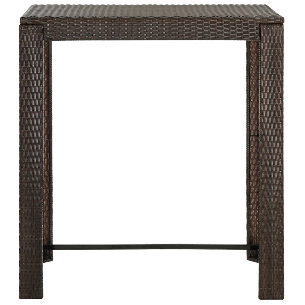 Mesa alta de jardín ratán sintético marrón 100x60,5x110,5 cm