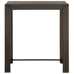 Mesa alta de jardín ratán sintético marrón 100x60,5x110,5 cm