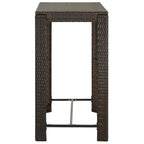 Mesa alta de jardín ratán sintético marrón 100x60,5x110,5 cm