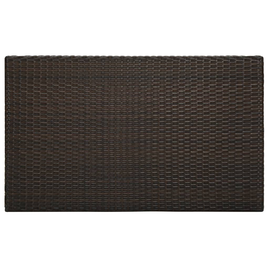 Mesa alta de jardín ratán sintético marrón 100x60,5x110,5 cm
