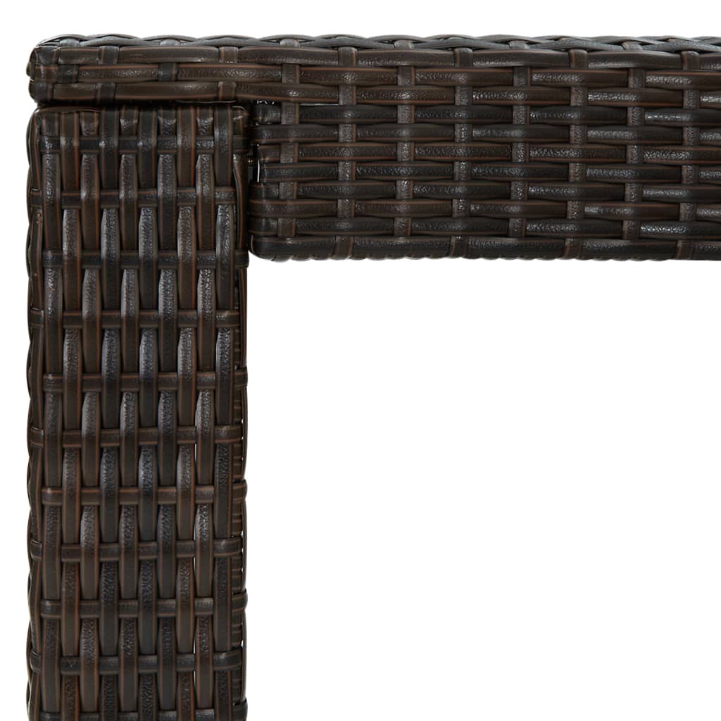 Mesa alta de jardín ratán sintético marrón 100x60,5x110,5 cm