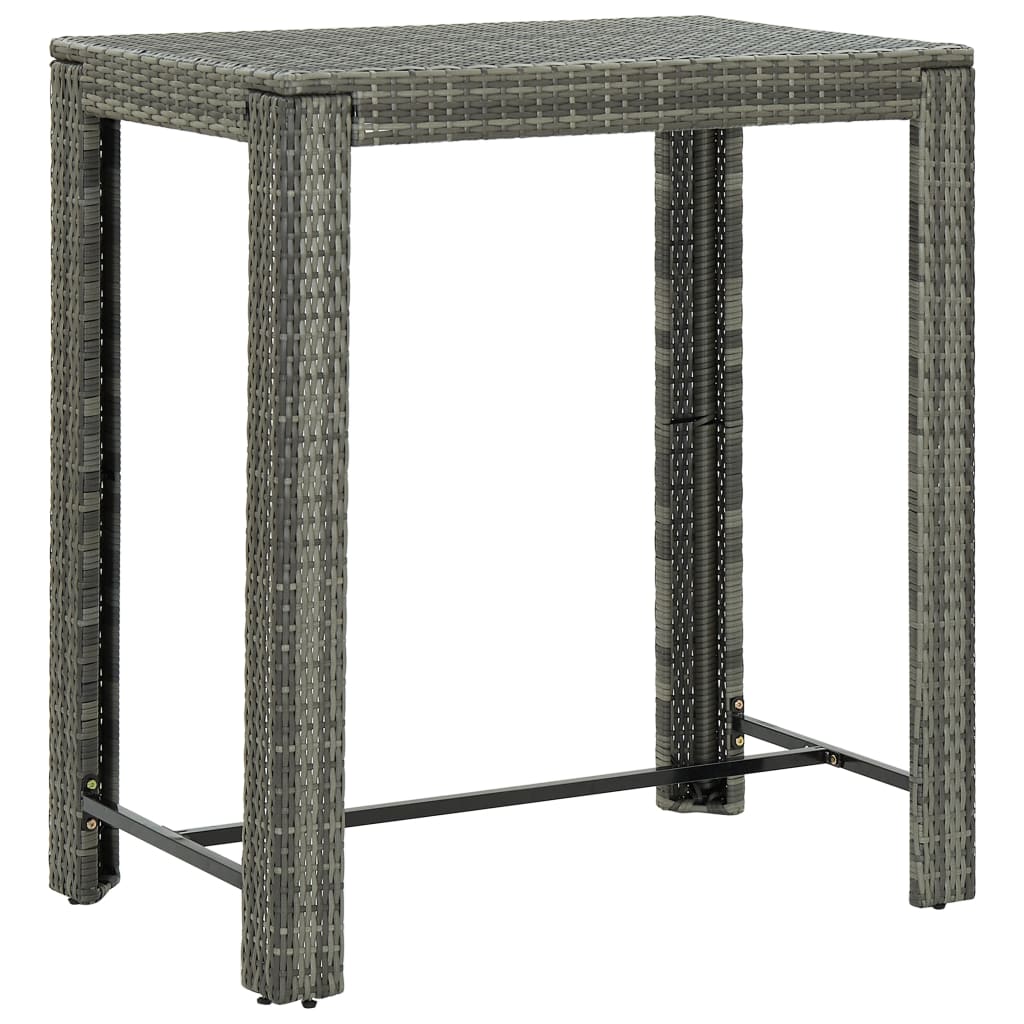 Mesa alta de jardín ratán sintético marrón 100x60,5x110,5 cm
