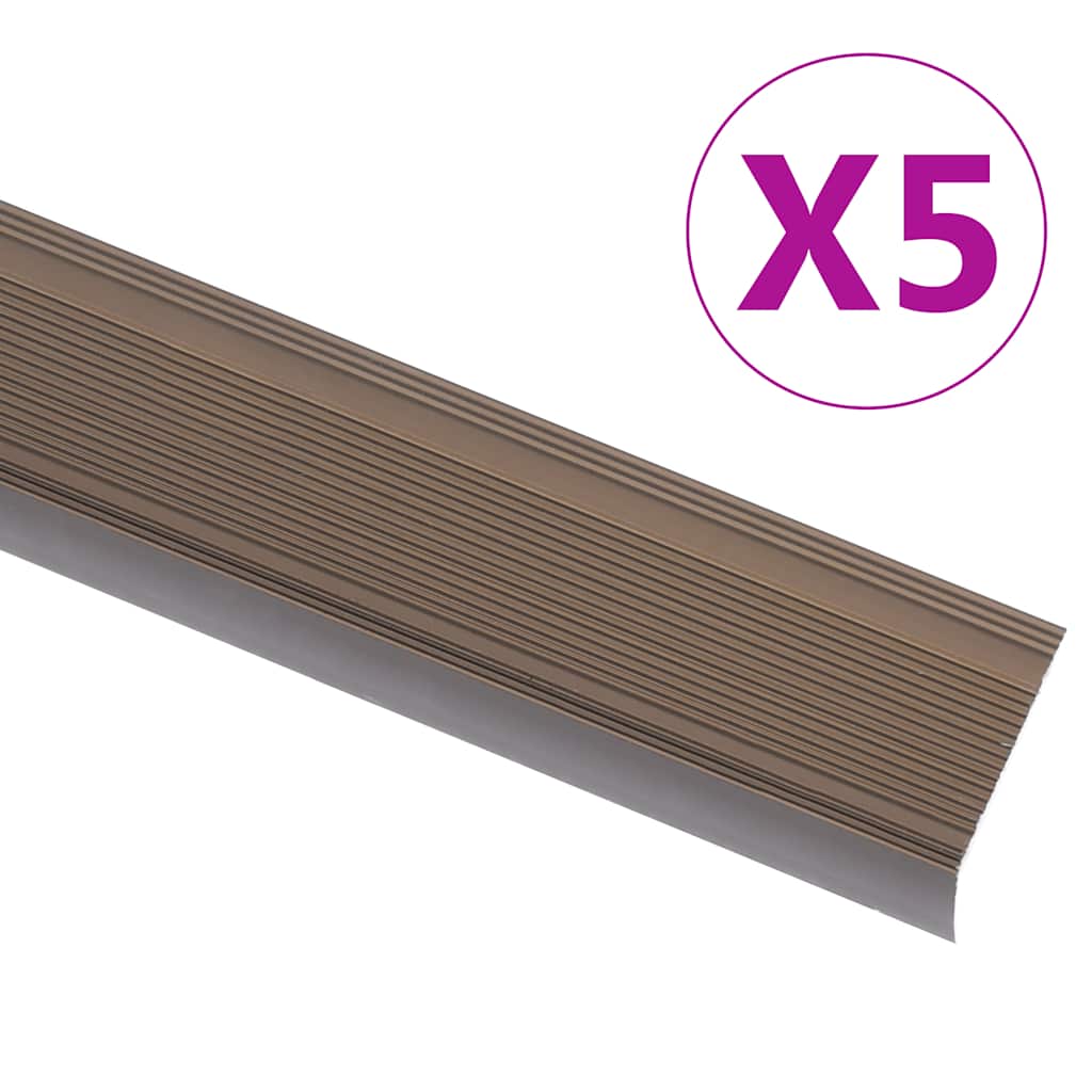 Perfiles de peldaños forma de L 15 uds aluminio champán 100 cm