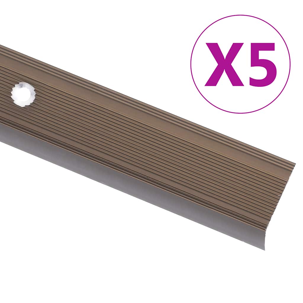 Perfiles de peldaños forma de L 15 uds aluminio champán 100 cm