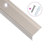 Perfiles de peldaños forma de L 15 uds aluminio champán 100 cm