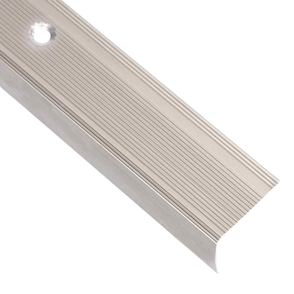 Perfiles de peldaños forma de L 15 uds aluminio champán 100 cm