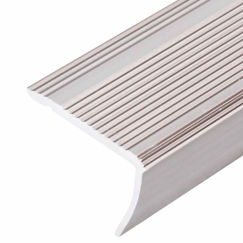 Perfiles de peldaños forma de L 15 uds aluminio champán 100 cm
