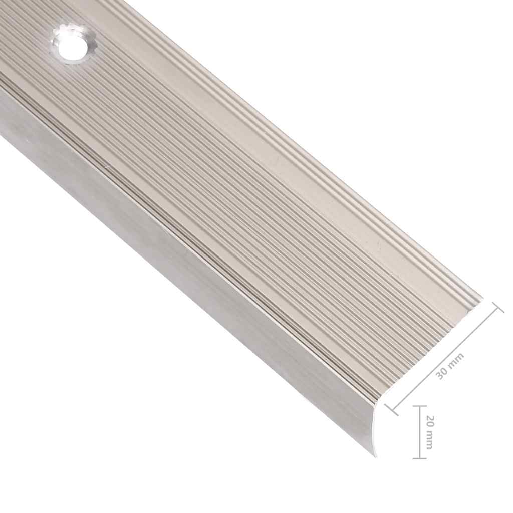 Perfiles de peldaños forma de L 15 uds aluminio champán 100 cm