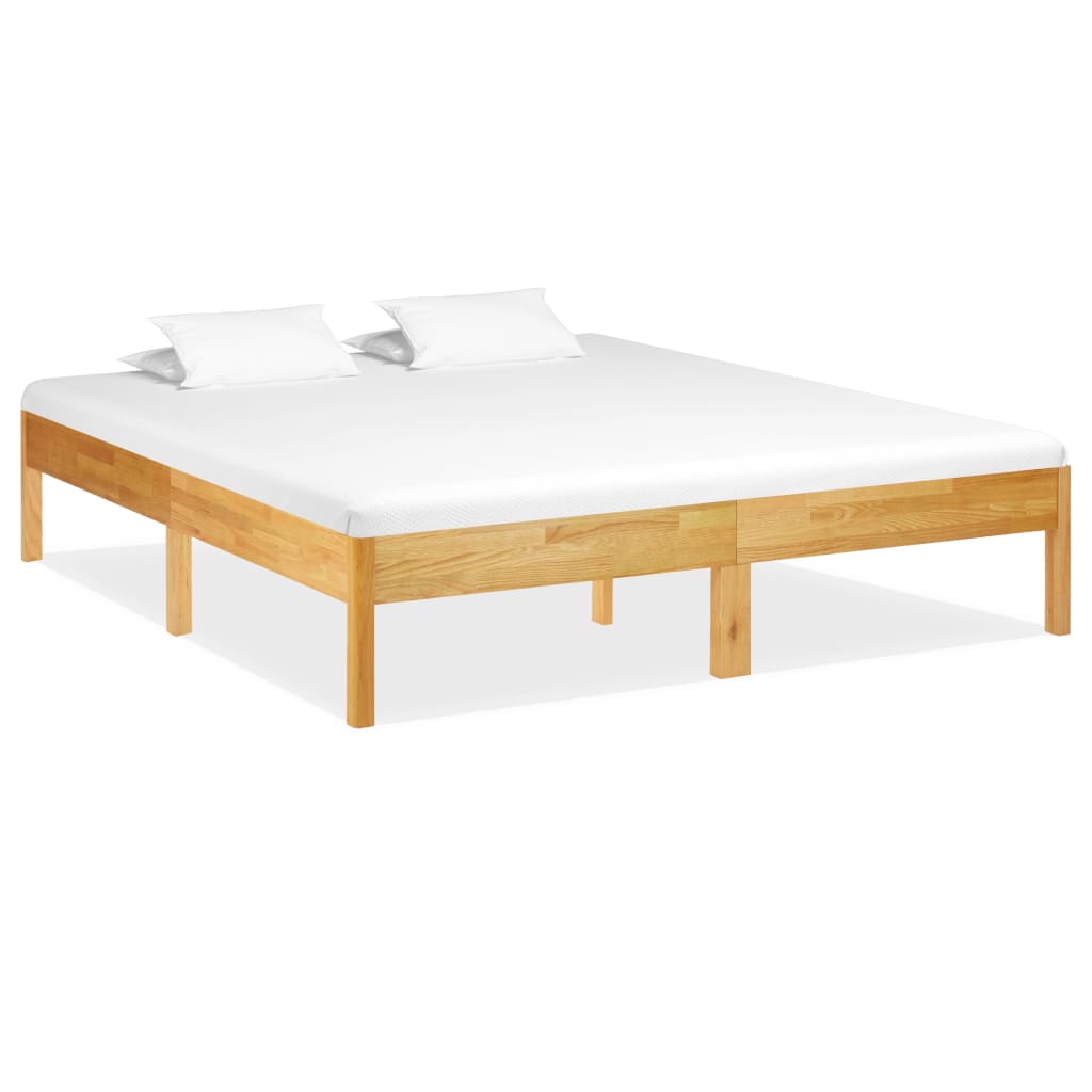 Estructura de cama de madera maciza de roble 180x200 cm