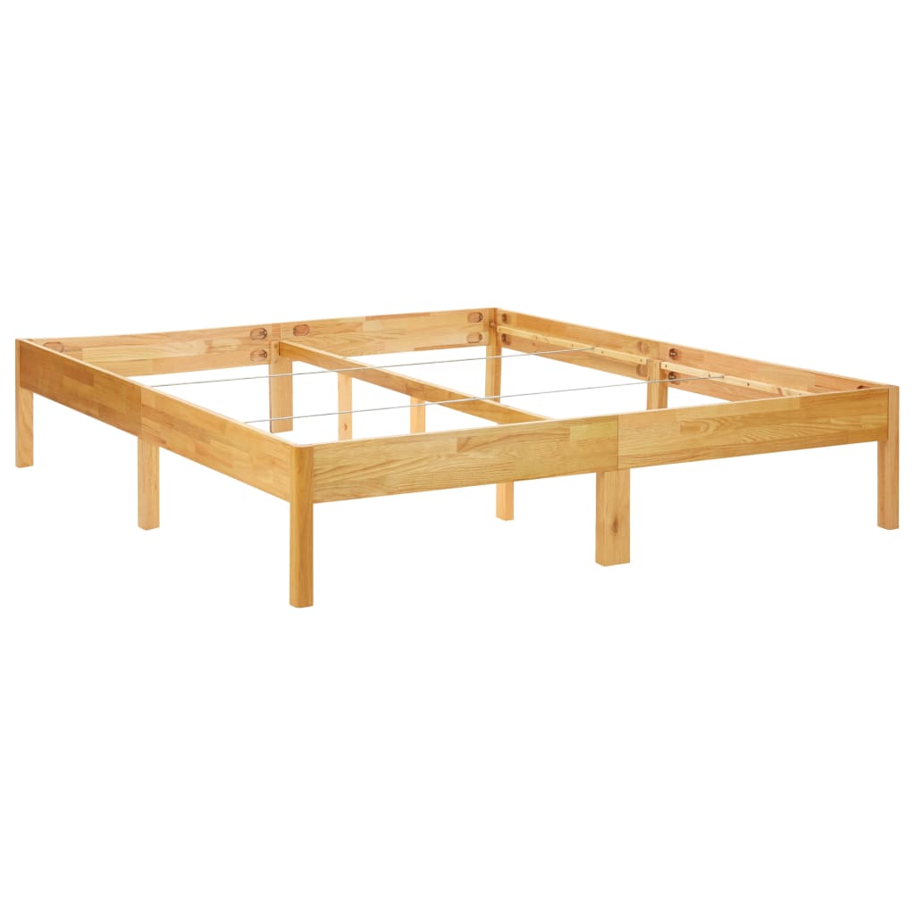 Estructura de cama de madera maciza de roble 180x200 cm