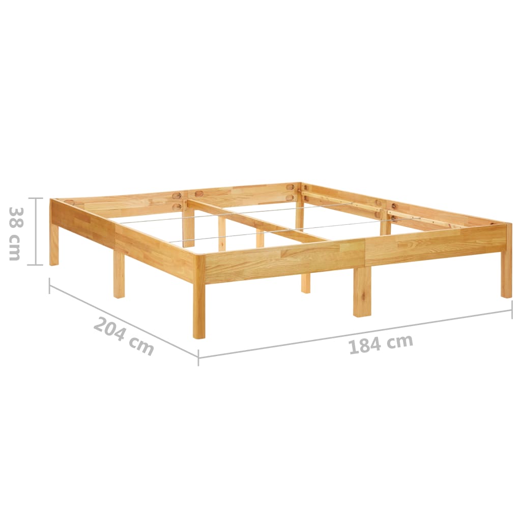 Estructura de cama de madera maciza de roble 180x200 cm